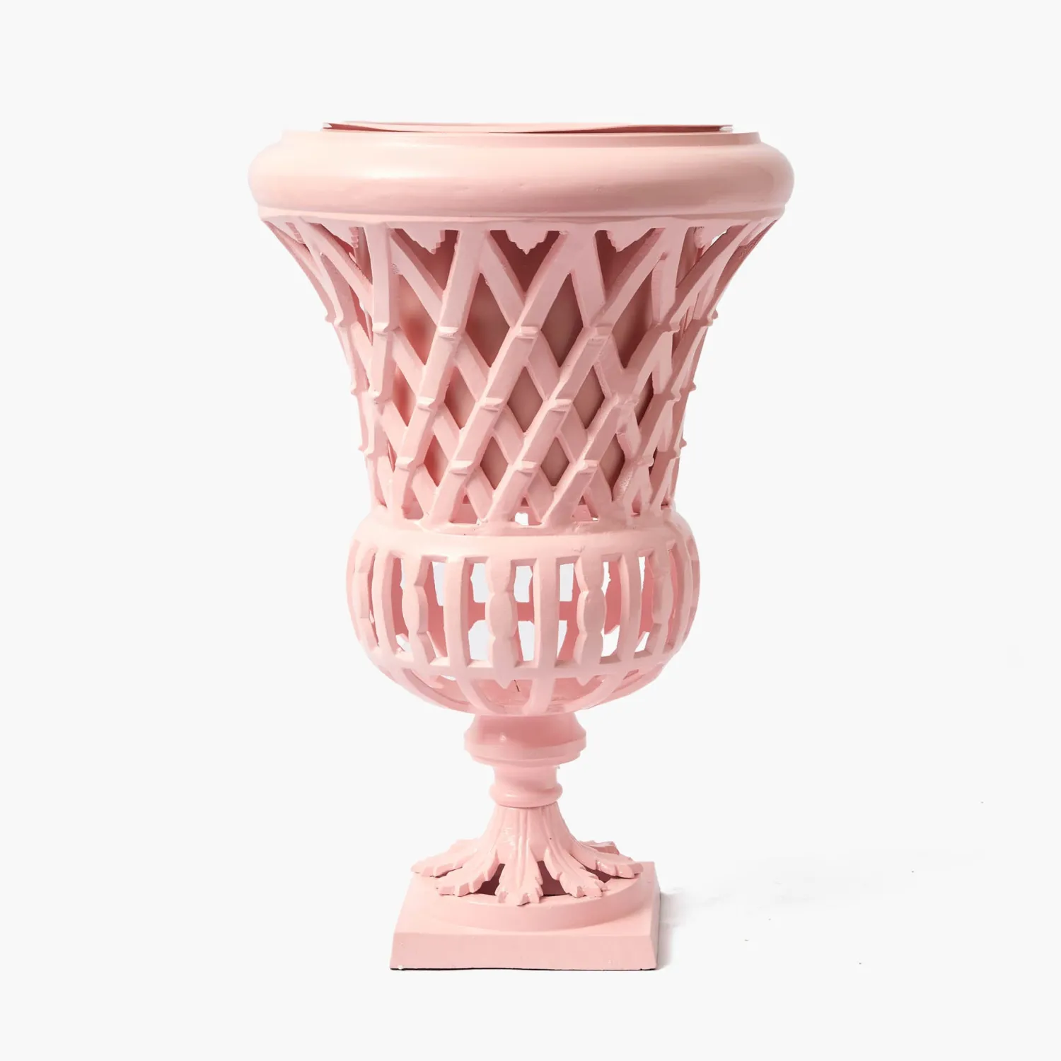 Mrs. Alice Adelaide Pink Lattice Urn< Vases | Vases & Planters