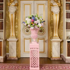 Mrs. Alice Adelaide Pink Lattice Urn< Vases | Vases & Planters