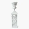Mrs. Alice Adelaide White Lattice Urn & Pedestal< Vases | Vases & Planters