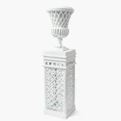Mrs. Alice Adelaide White Lattice Urn & Pedestal< Vases | Vases & Planters