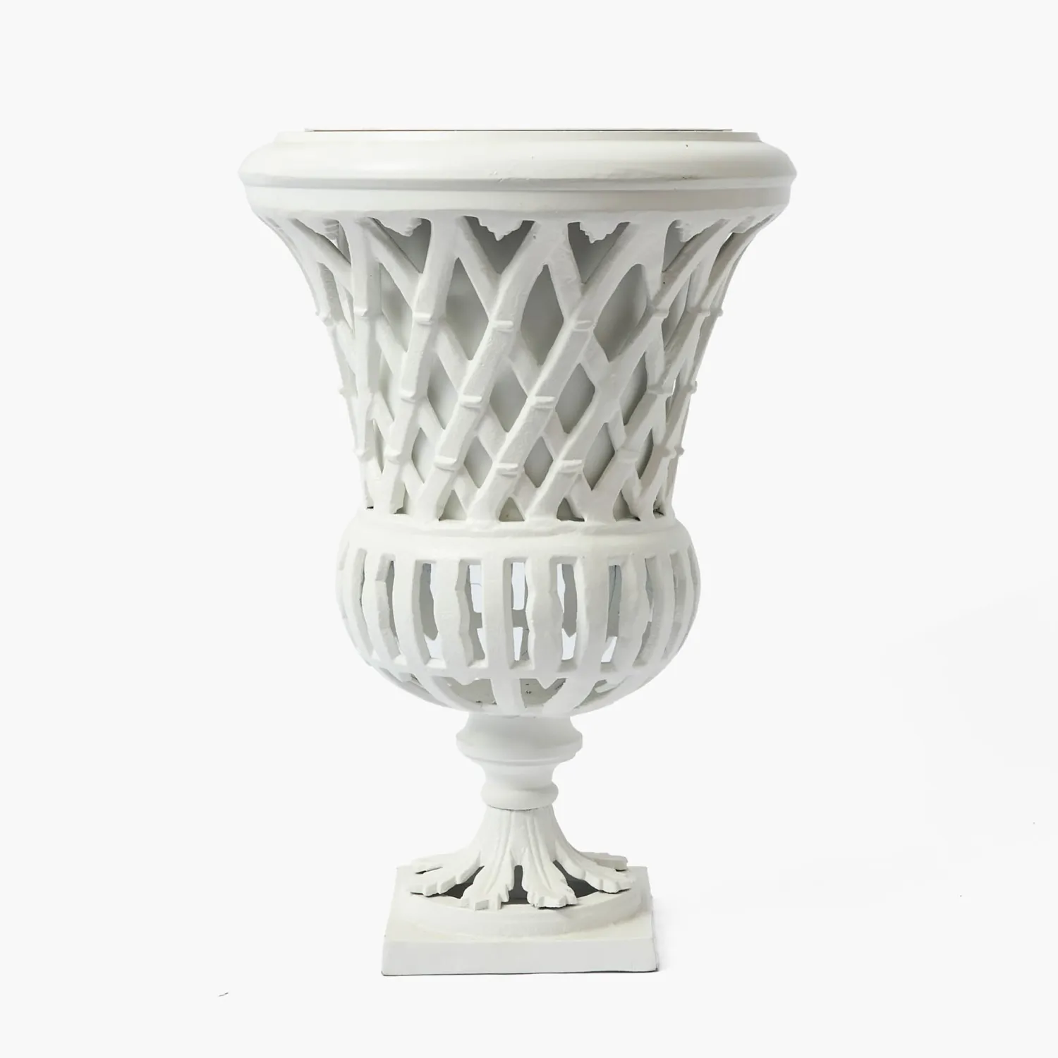 Mrs. Alice Adelaide White Lattice Urn & Pedestal< Vases | Vases & Planters
