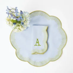 Mrs. Alice Alathea Blue & Green Linen Placemats (Set of 4)< Placemats