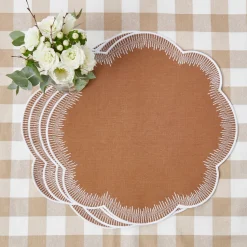 Mrs. Alice Alathea Caramel Linen Placemats (Set of 4)< Placemats