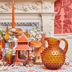 Mrs. Alice Amber Hobnail Jug and Glasses (Set of 6)< Glassware Sets