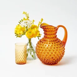 Mrs. Alice Amber Hobnail Jug and Glasses (Set of 6)< Glassware Sets