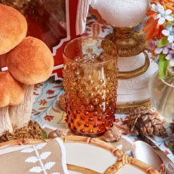 Mrs. Alice Amber Hobnail Jug and Glasses (Set of 6)< Glassware Sets