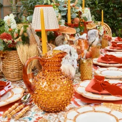 Mrs. Alice Amber Hobnail Jug and Glasses (Set of 6)< Glassware Sets