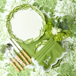 Mrs. Alice Apple Green Isabella Round Placemats (Set of 4)< Summer Table Linen | Placemats