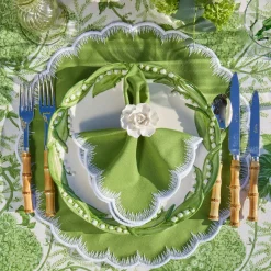 Mrs. Alice Apple Green Isabella Round Placemats & Napkins (Set of 4)< Summer Table Linen | Table Linen Sets