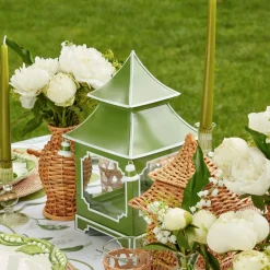 Mrs. Alice Apple Green Pagoda Lantern Set< Year-round Decorations | Spring Decorations