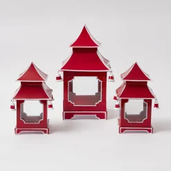 Mrs. Alice Berry Red Mini Pagoda Lantern (Pair)< Year-round Decorations | Spring Decorations