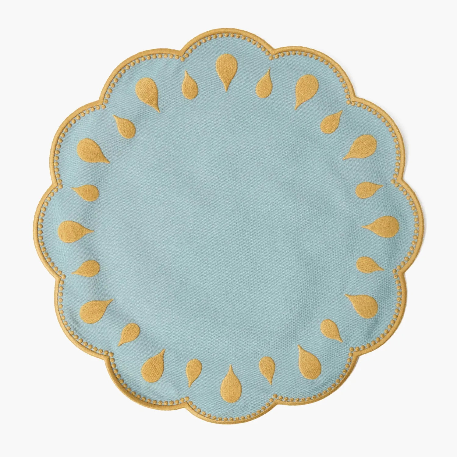 Mrs. Alice Bettina Blue & Caramel Placemats (Set of 4)< Summer Table Linen | Placemats
