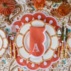 Mrs. Alice Bettina Burnt Orange Napkins (Set of 4)< Napkins | Mrs. Alice Monogram