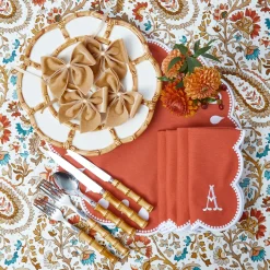 Mrs. Alice Bettina Burnt Orange Napkins (Set of 4)< Napkins | Mrs. Alice Monogram