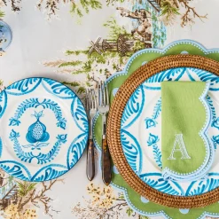 Mrs. Alice Bettina Green & Blue Napkins (Set of 4)< Napkins | Mrs. Alice Monogram