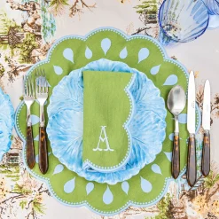Mrs. Alice Bettina Green & Blue Napkins (Set of 4)< Napkins | Mrs. Alice Monogram