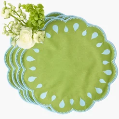 Mrs. Alice Bettina Green & Blue Placemats (Set of 4)< Placemats