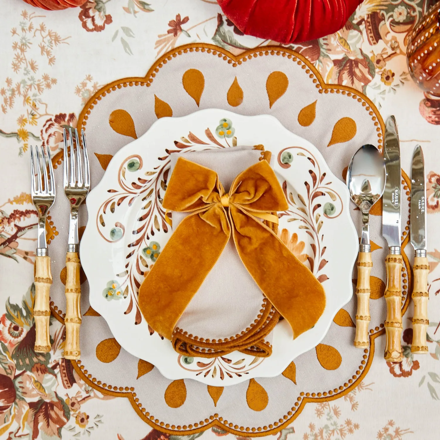 Mrs. Alice Bettina Taupe & Mustard Placemats (Set of 4)< Placemats