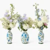 Mrs. Alice Blue & Green Hand Painted Tole Bud Vases (Set of 3)< Vases | Vases & Planters