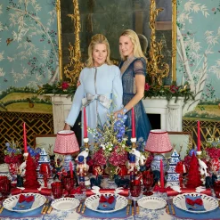 Mrs. Alice Blue & Red Hand Embroidered Father Christmas Napkins (Set of 4)< Napkins