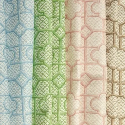 Mrs. Alice Blue Bamboo Trellis Fabric< Serena Fresson Fabrics