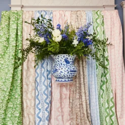 Mrs. Alice Blue Bamboo Trellis Fabric< Serena Fresson Fabrics