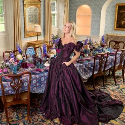 Mrs. Alice Blue Fern Engraved Glassware (Set of 8)< Glasses | Glassware Sets