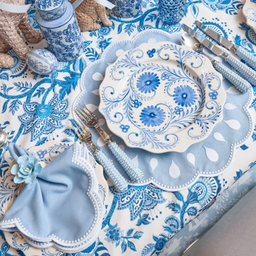 Mrs. Alice Blue Flowers Dinner Plates (Set of 4)< Dinner Plates | Crockery Sets