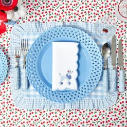 Mrs. Alice Blue Gingham Ruffle Placemats (Set of 4)< Placemats