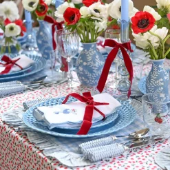 Mrs. Alice Blue Gingham Ruffle Placemats (Set of 4)< Placemats