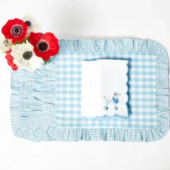 Mrs. Alice Blue Gingham Ruffle Placemats (Set of 4)< Placemats