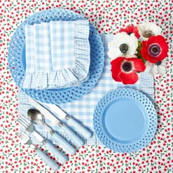 Mrs. Alice Blue Gingham Ruffle Placemats (Set of 4)< Placemats