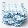 Mrs. Alice Blue Gingham Ruffle Seat Pad Cushion (Set of 4)< Cushions