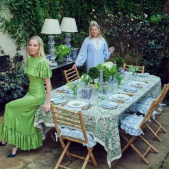 Mrs. Alice Blue Gingham Ruffle Seat Pad Cushion (Set of 4)< Cushions