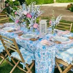 Mrs. Alice Blue Gingham Ruffle Seat Pad Cushion (Set of 4)< Cushions