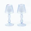 Mrs. Alice Blue Glass Lantern Tea Light Holder (Pair) - 18 cm< Summer Candleware | Candle Holders