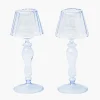 Mrs. Alice Blue Glass Lantern Tea Light Holders (Pair) - 24cm< Summer Candleware | Candle Holders