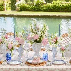 Mrs. Alice Blue Glass Lantern Tea Light Holders (Pair) - 24cm< Summer Candleware | Candle Holders