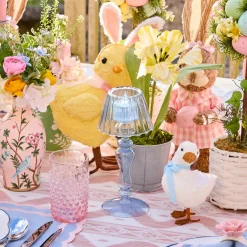 Mrs. Alice Blue Glass Lantern Tea Light Holders (Pair) - 24cm< Summer Candleware | Candle Holders