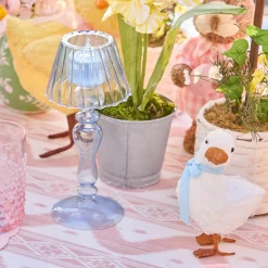 Mrs. Alice Blue Glass Lantern Tea Light Holders (Pair) - 24cm< Summer Candleware | Candle Holders