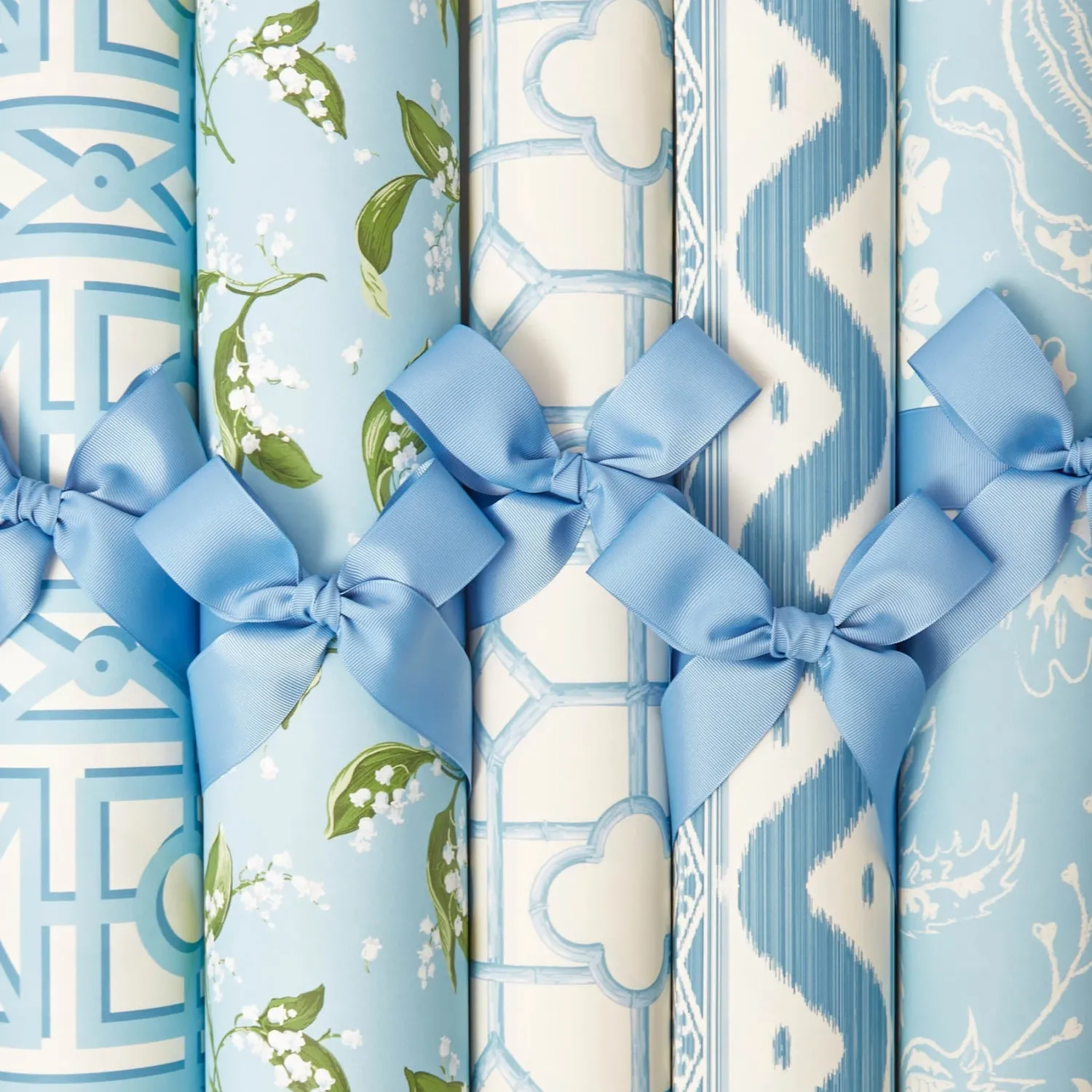 Mrs. Alice Blue Ikat Stripe Wallpaper< Serena Fresson Wallpapers