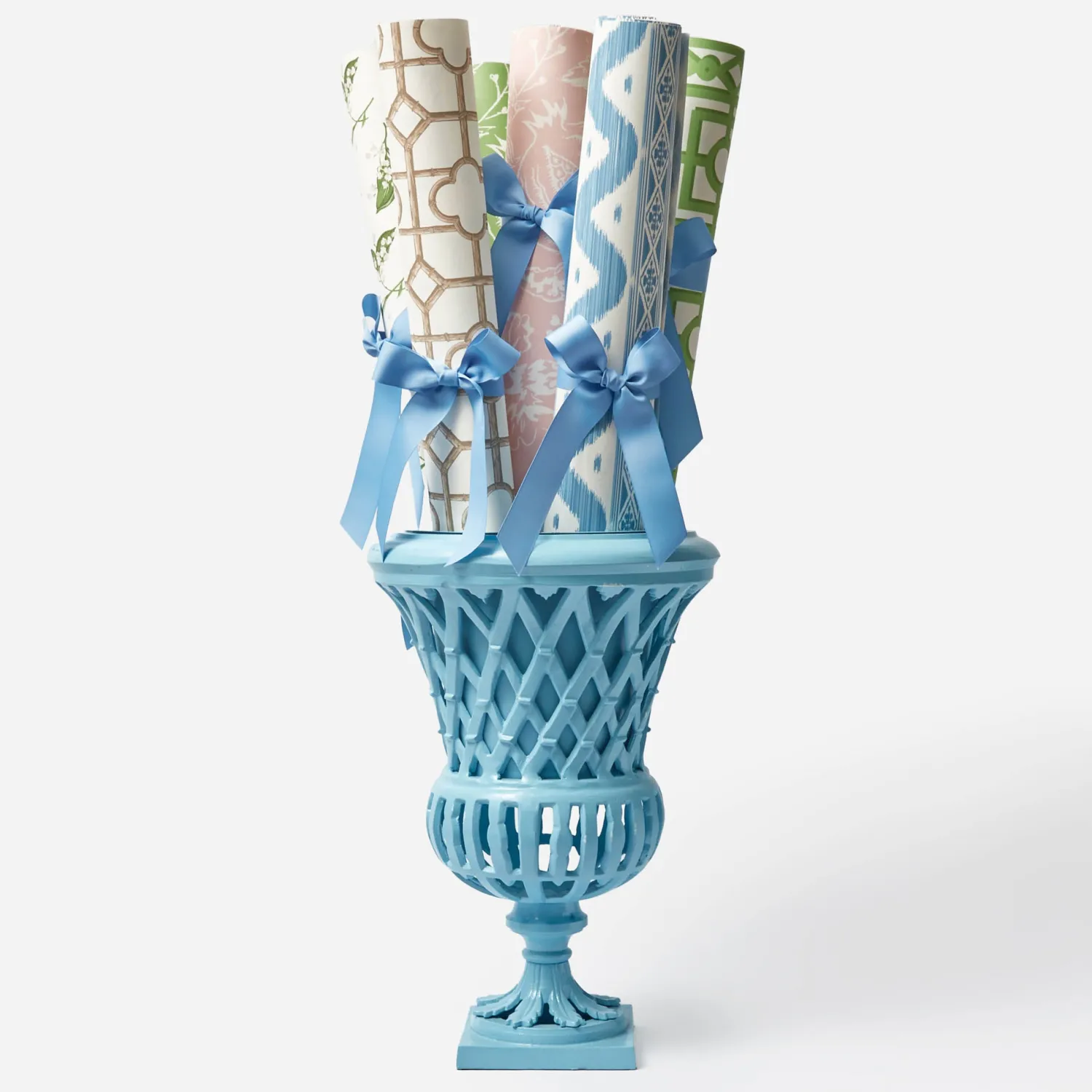 Mrs. Alice Blue Ikat Stripe Wallpaper< Serena Fresson Wallpapers