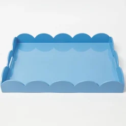 Mrs. Alice Blue Lacquer Trayscape< Trays | Mrs. Alice Monogram