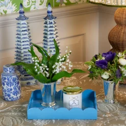 Mrs. Alice Blue Lacquer Trayscape< Trays | Mrs. Alice Monogram