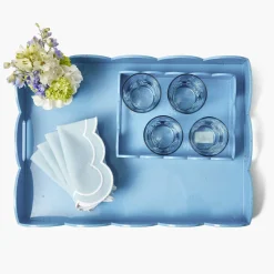 Mrs. Alice Blue Lacquer Trayscape< Trays | Mrs. Alice Monogram