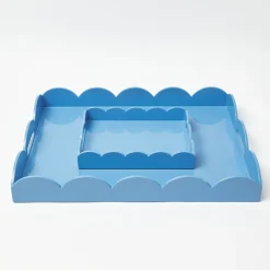 Mrs. Alice Blue Lacquer Trayscape< Trays | Mrs. Alice Monogram