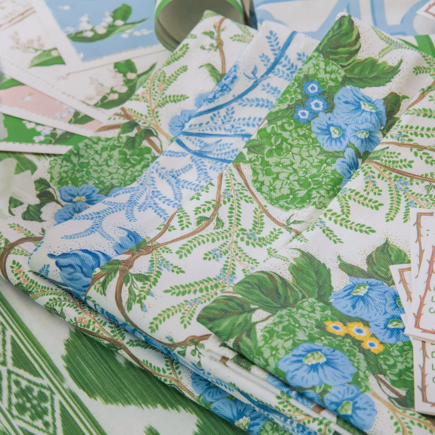 Mrs. Alice Blue Lady Isabella's Garden Fabric< Serena Fresson Fabrics