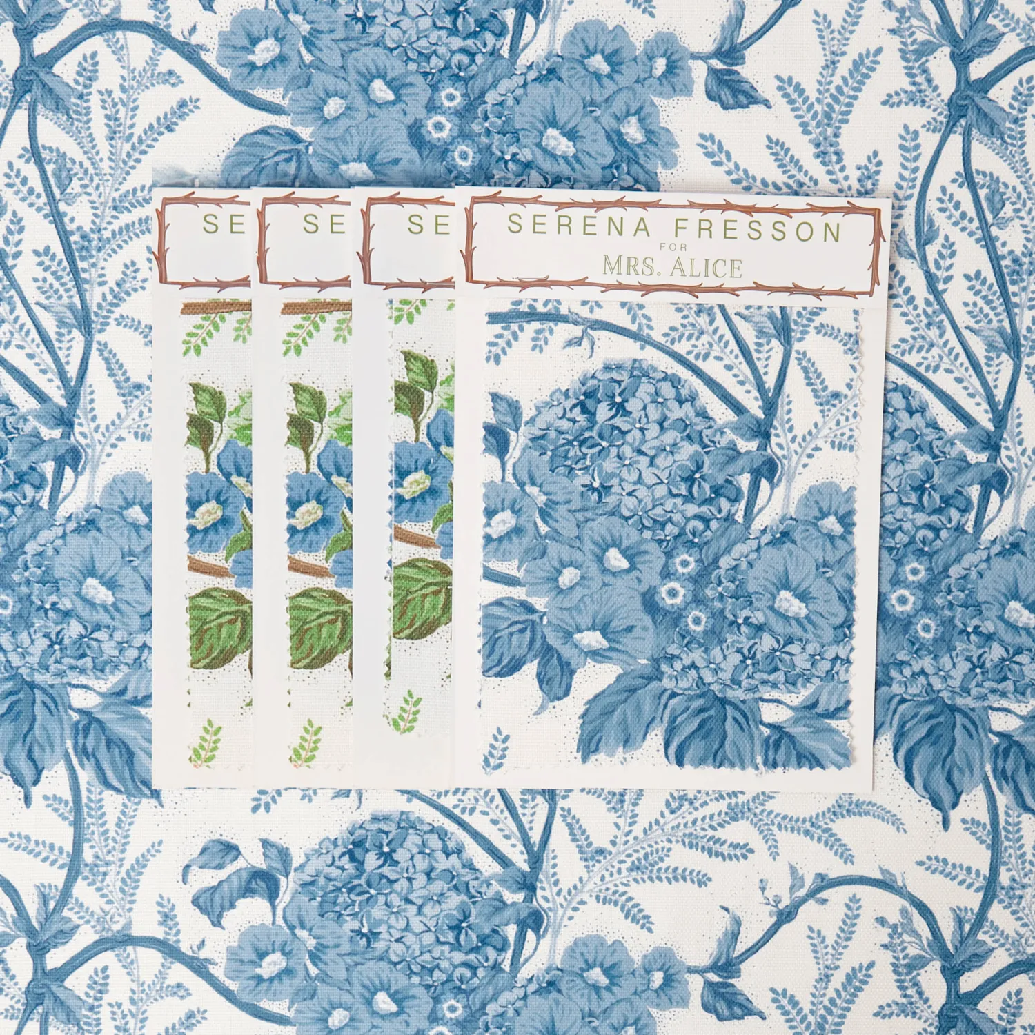 Mrs. Alice Blue Lady Isabella's Garden Fabric< Serena Fresson Fabrics