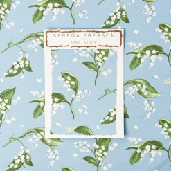 Mrs. Alice Blue Lily of the Valley Fabric< Serena Fresson Fabrics