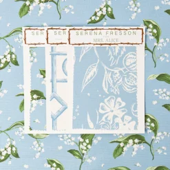 Mrs. Alice Blue Lily of the Valley Fabric< Serena Fresson Fabrics